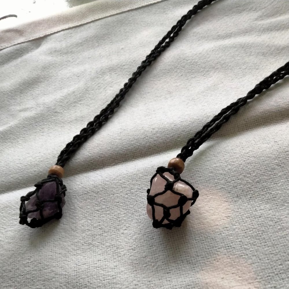 Reiki Natural Stone Energy Bead Amulet Pendant necklace